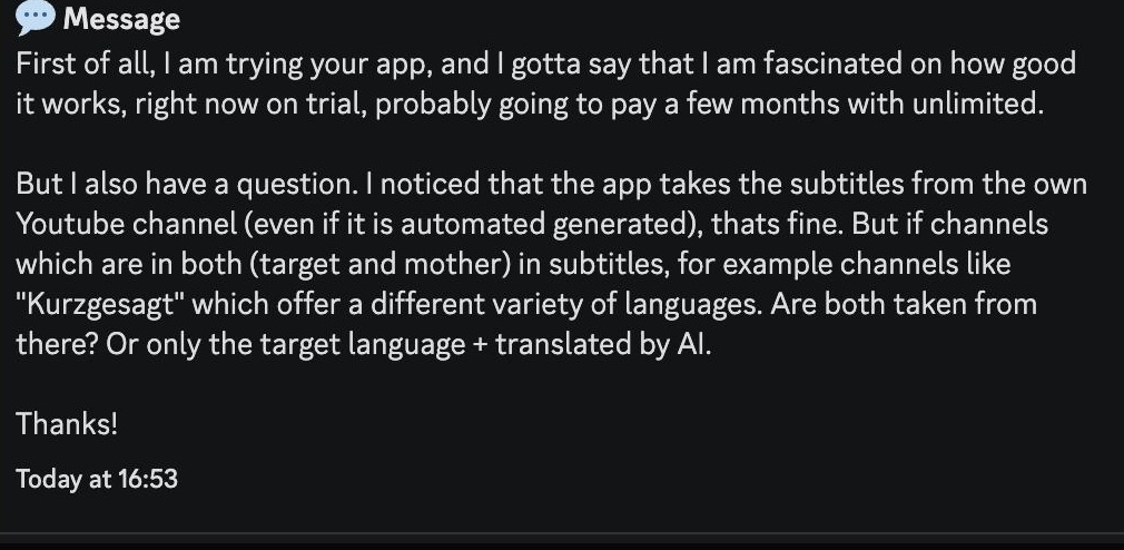 User testimonial praising FluentAI Amazon Prime Video support