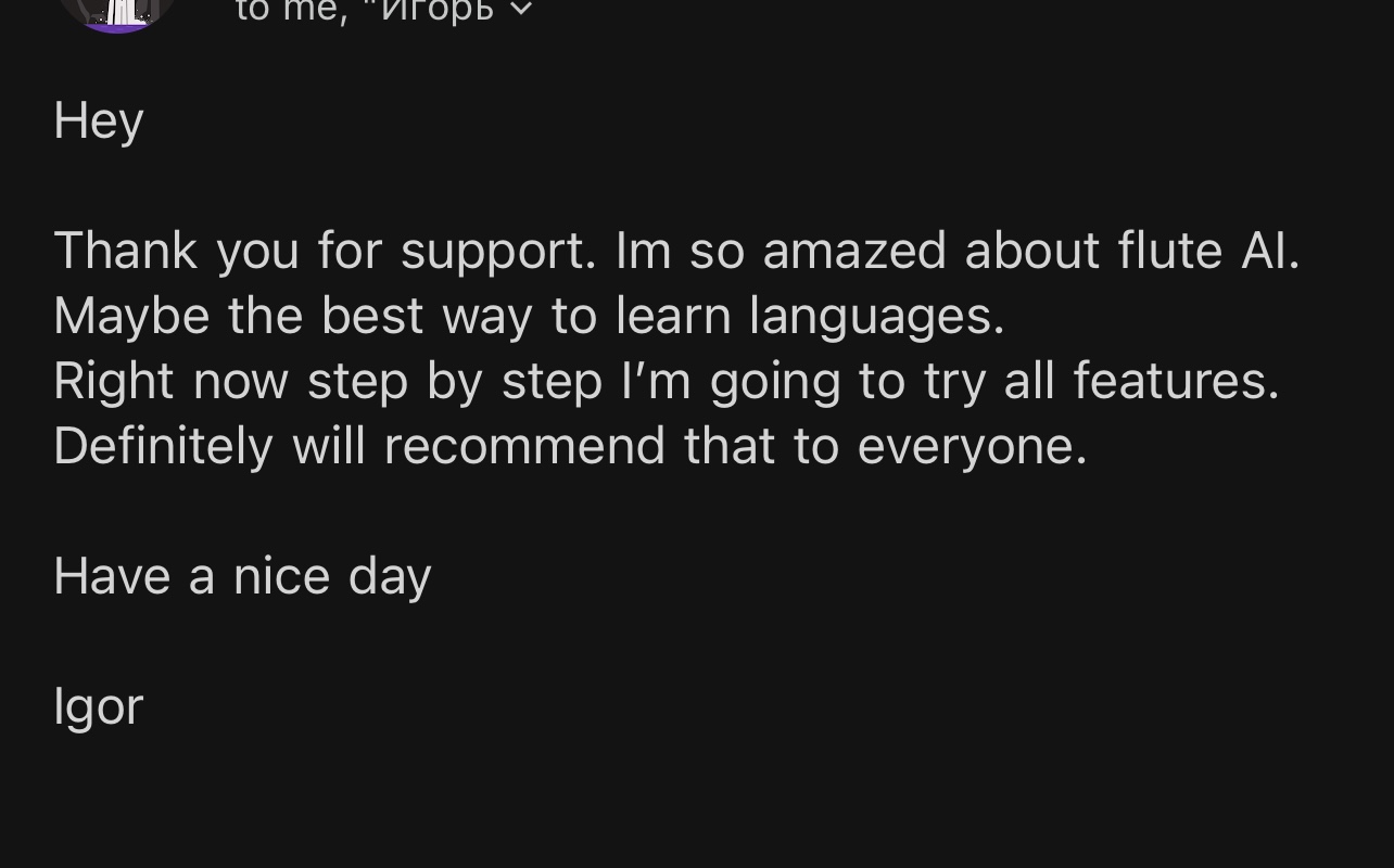 Positive review of FluentAI for learning French with Disney Plus
