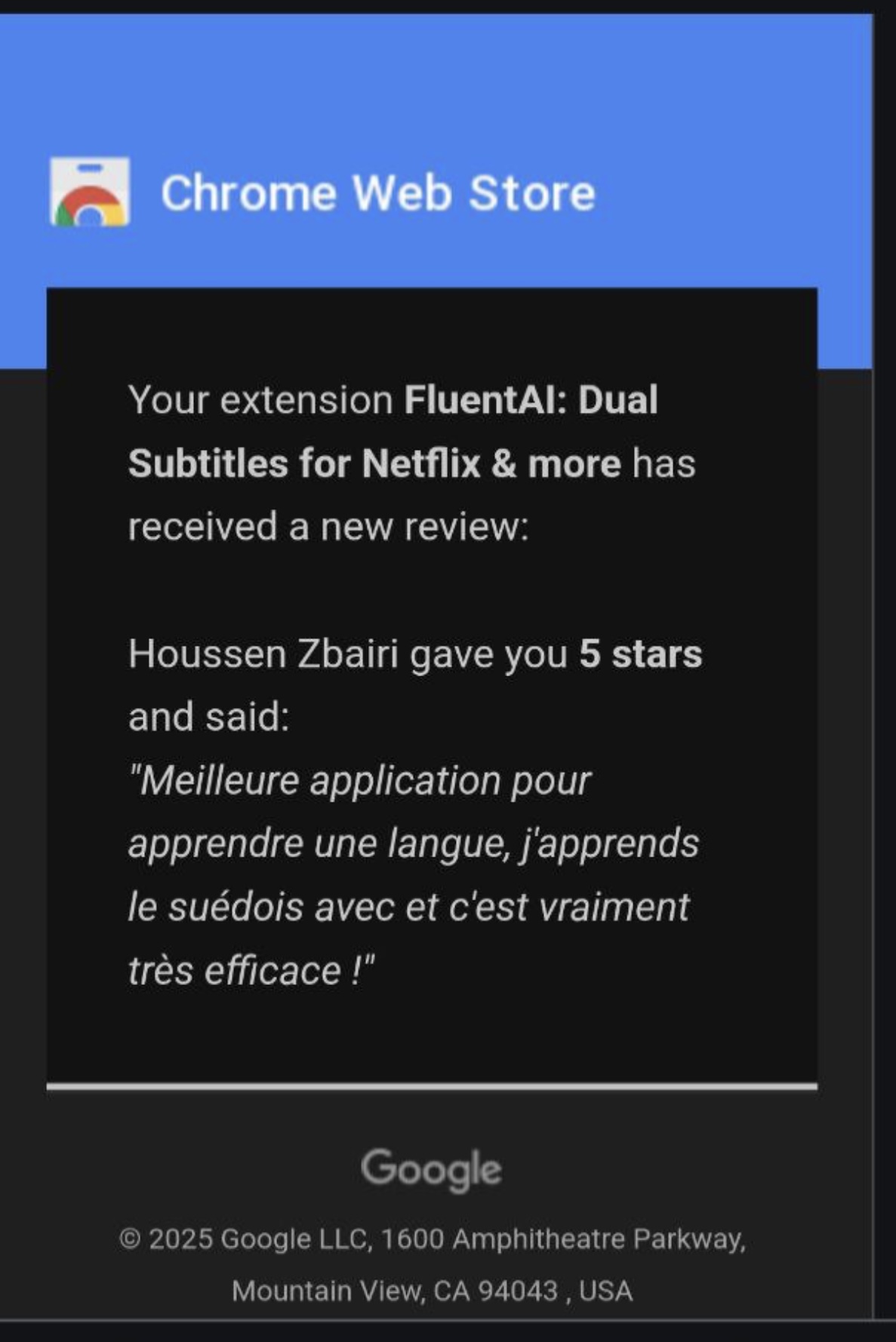 Testimonial about learning Korean with FluentAI on streaming platforms