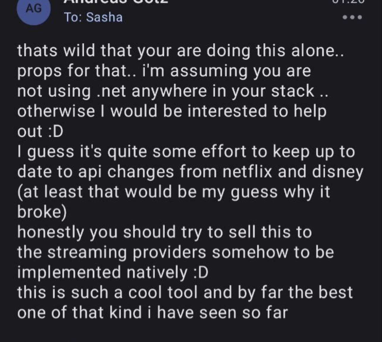 User testimonial about learning Spanish with FluentAI on Netflix
